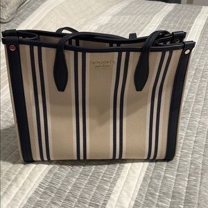 Kate Spade Navy and Cream Striped Handbag—LIKE NEW.